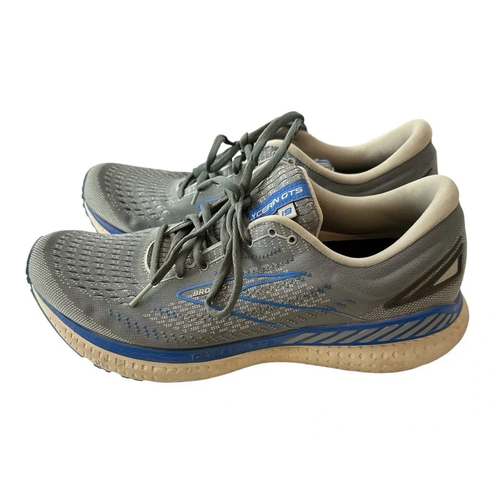 Brooks Glycerin 19 Men Size 12.5 Grey/Blue Running Shoes Athrisure